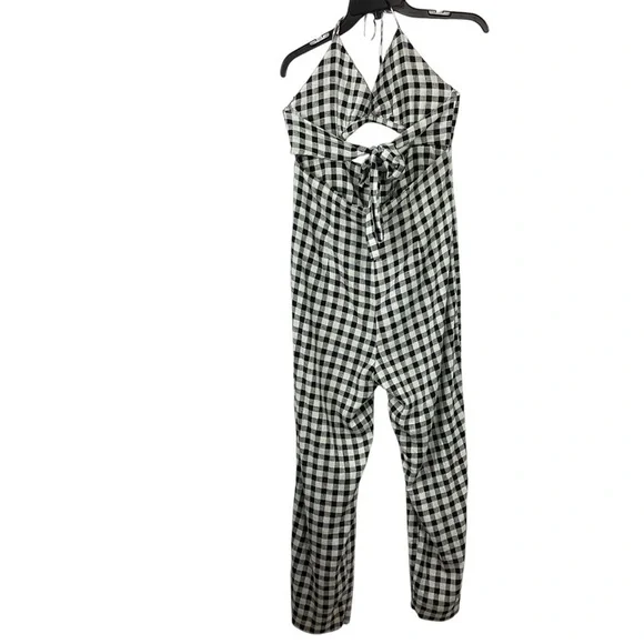 Zara Gingham Cut Out Jumper Size Large - Picture 4 of 9